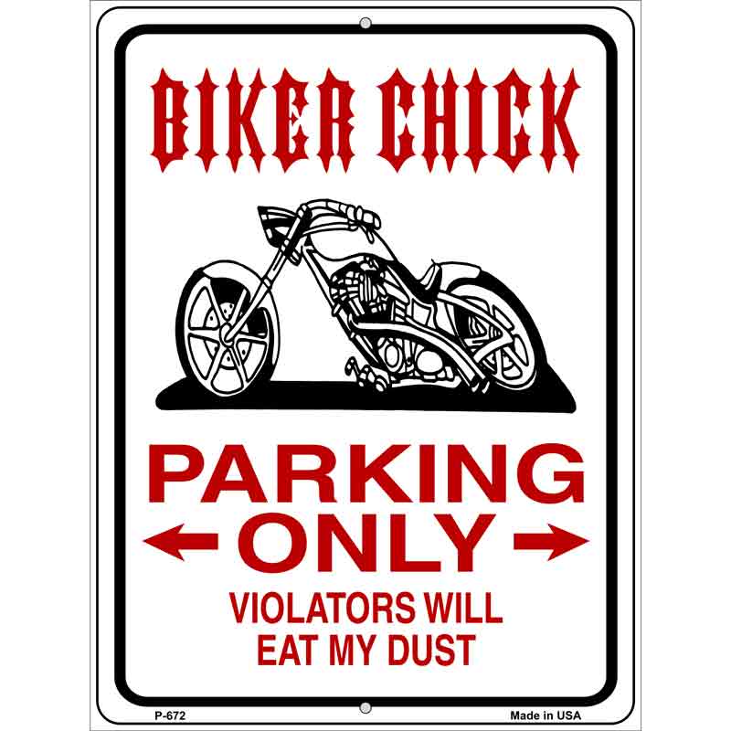 BIKER Chick Only Wholesale Metal Novelty Parking Sign