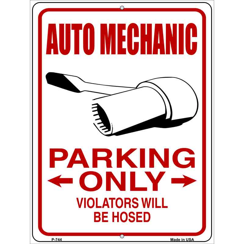 Auto Mechanic Only Wholesale Metal Novelty Parking SIGN