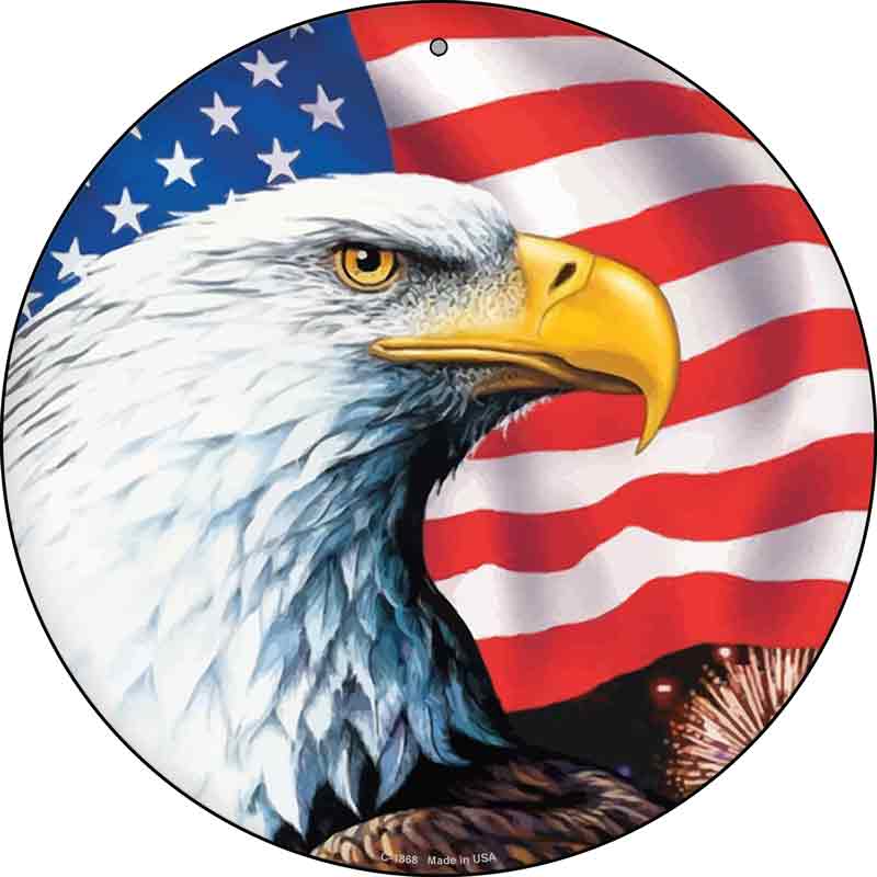 Eagle|American FLAG Wholesale Novelty Metal Circle Sign C-1868