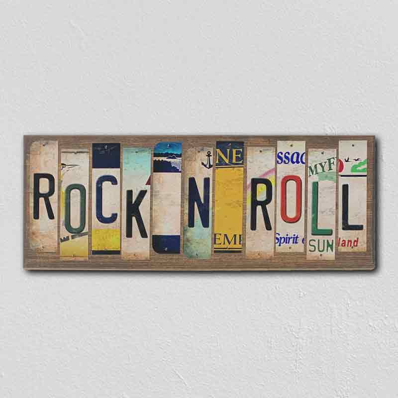 Rock N Roll Wholesale Novelty License Plate Strips Wood Sign