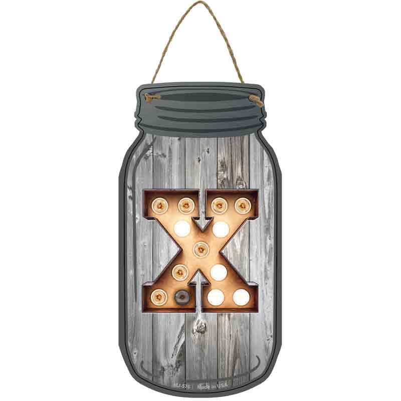 X Bulb Lettering Wholesale Novelty Metal Mason Jar SIGN