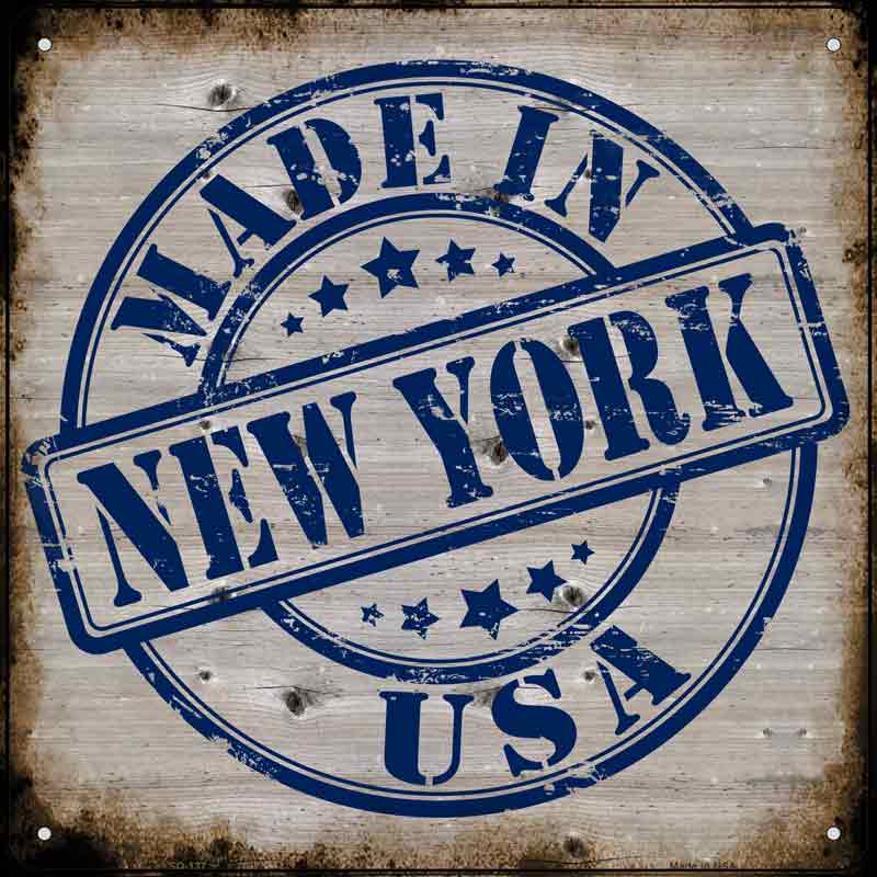 NEW York Stamp On Wood Wholesale Novelty Metal Square Sign