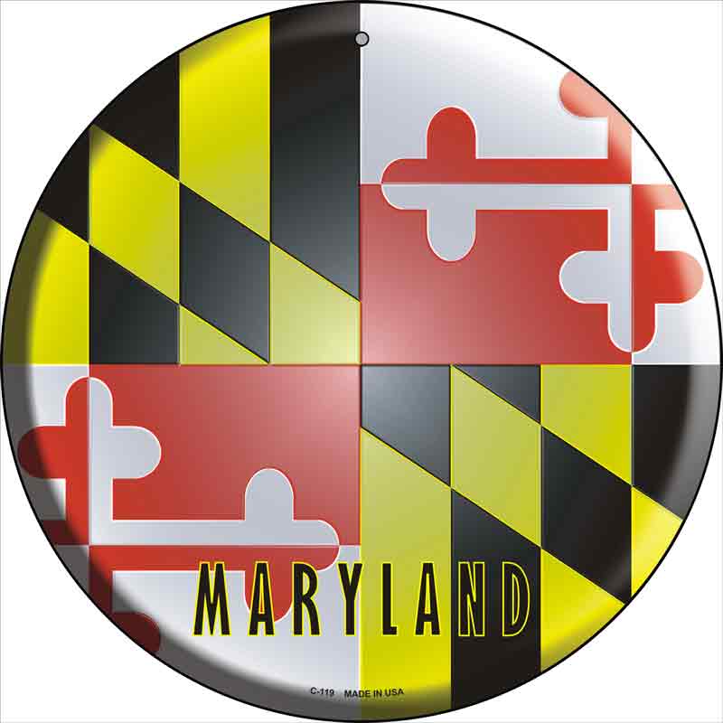 Maryland State FLAG Wholesale Metal Circular Sign