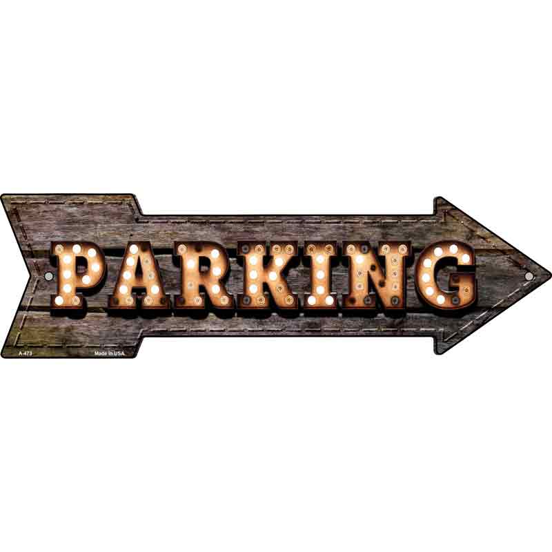 ParkINg Bulb Letters Wholesale Novelty Arrow Sign