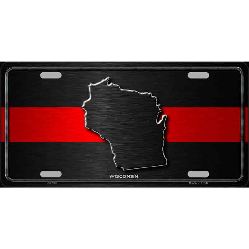Wisconsin Thin Red Line Wholesale Metal Novelty LICENSE PLATE