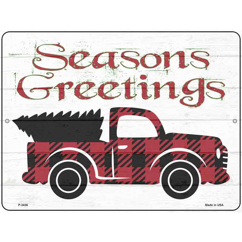 Seasons Greetings Truck Wholesale Novelty Metal Parking Sign