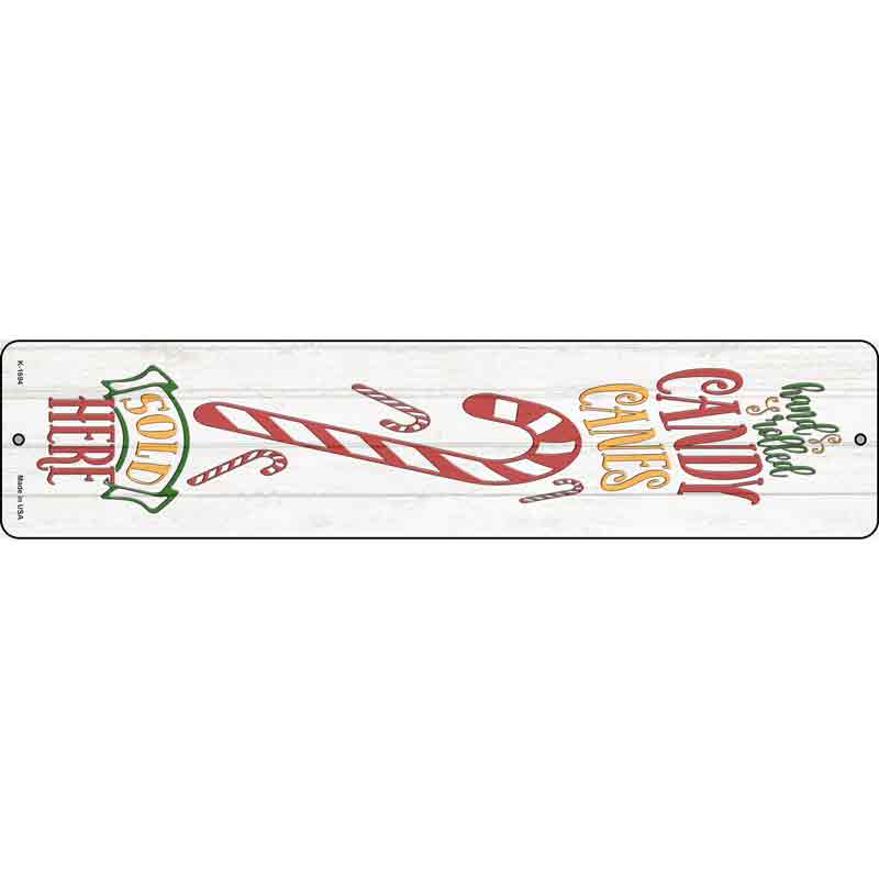 CANDY Canes Sold Here White Wholesale Novelty Small Metal Street Sign