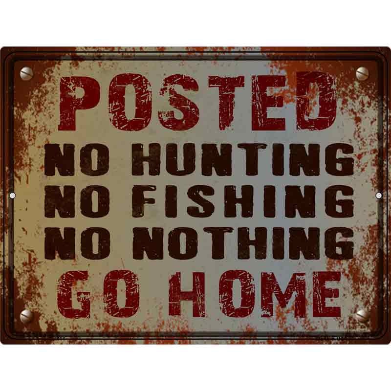 No Hunting No FISHING Wholesale Metal Novelty Parking Sign