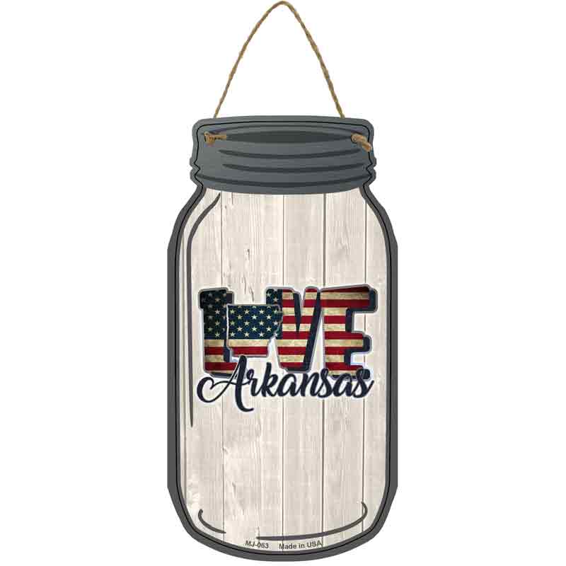 Love Arkansas Silhouette Wholesale Novelty Metal Mason Jar SIGN