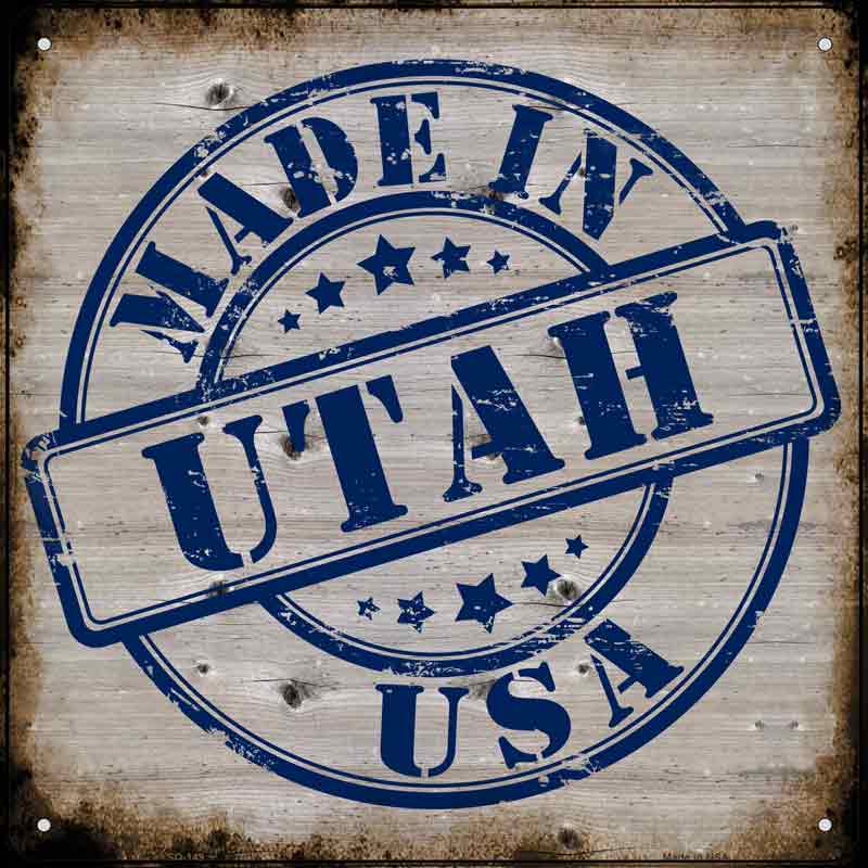 Utah Stamp On Wood Wholesale Novelty Metal Square SIGN