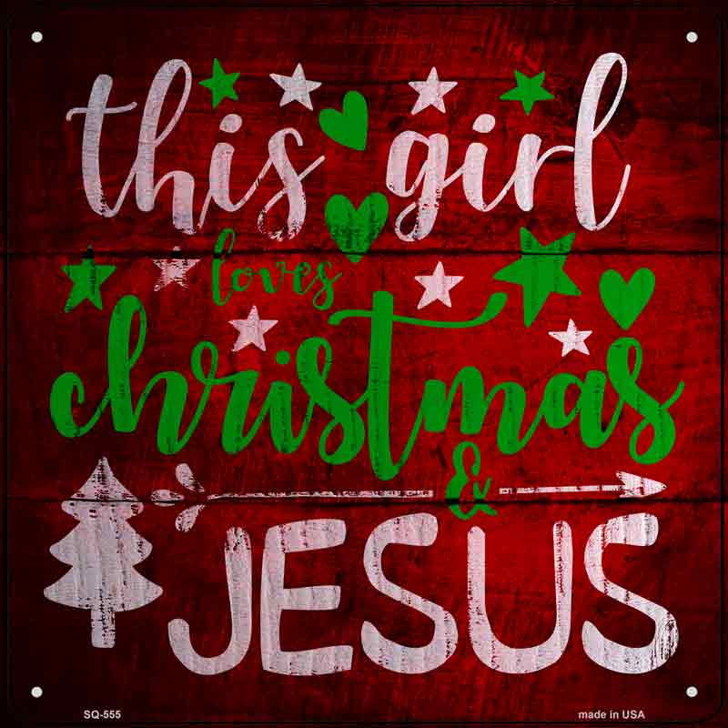 This Girl Loves CHRISTMAS Wholesale Novelty Metal Square Sign