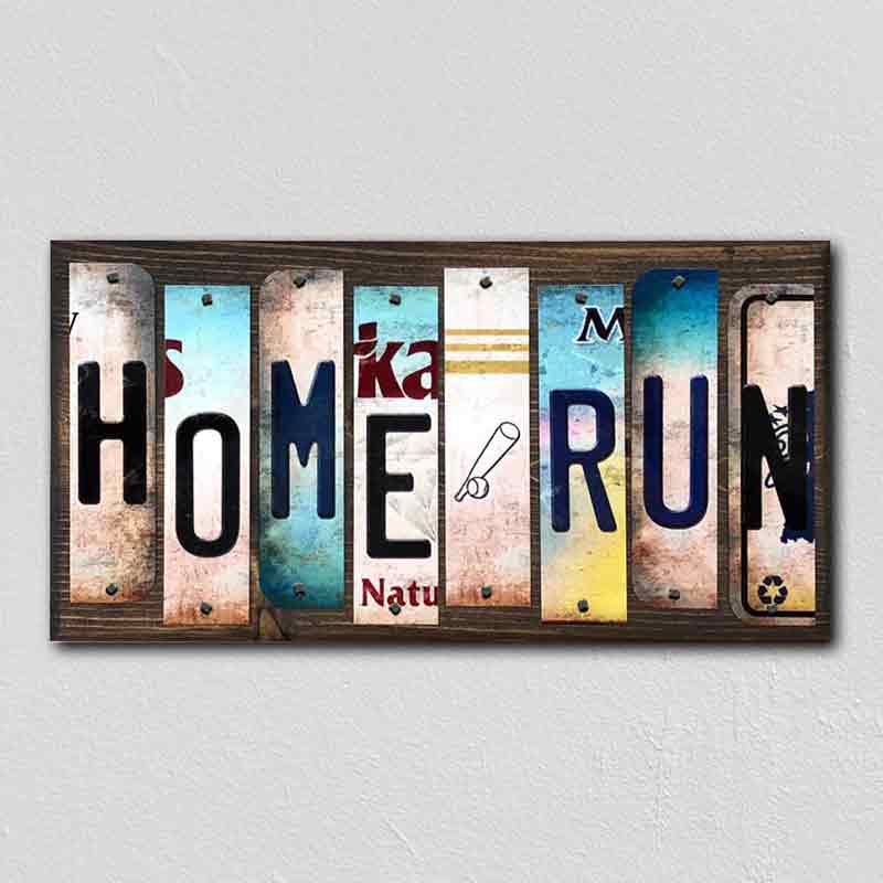 Home Run Wholesale Novelty License Plate Strips Wood Sign