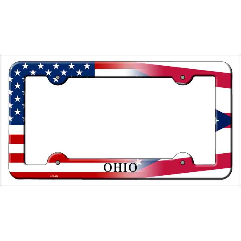 Ohio|American FLAG Wholesale Novelty Metal License Plate Frame