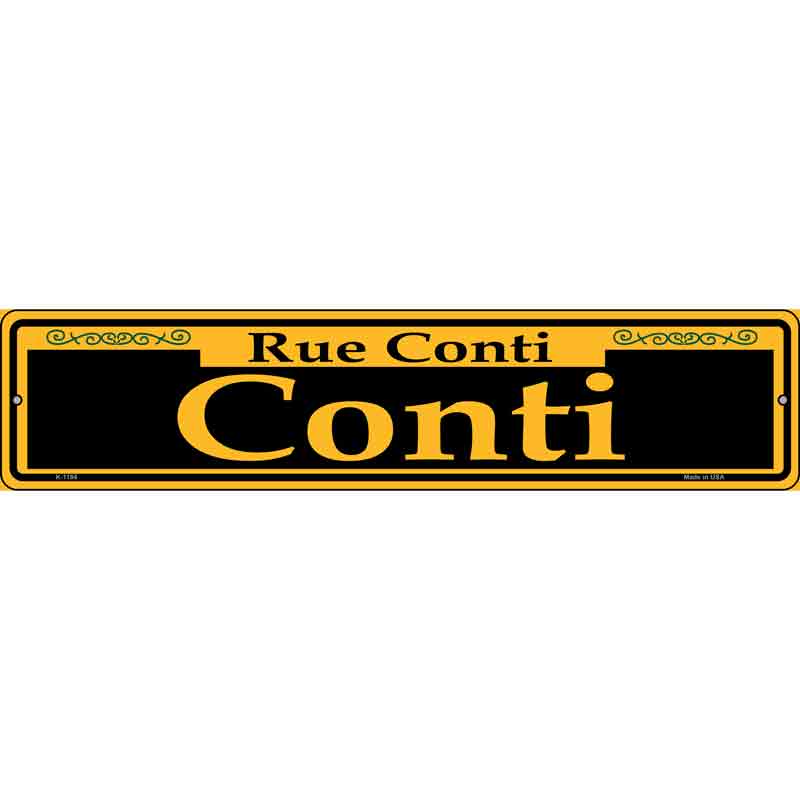 Conti Yellow Wholesale Novelty Small Metal Street Sign