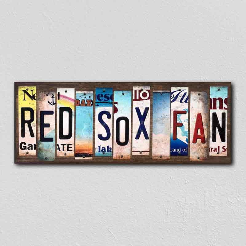 RED SOX Fan Wholesale Novelty License Plate Strips Wood Sign