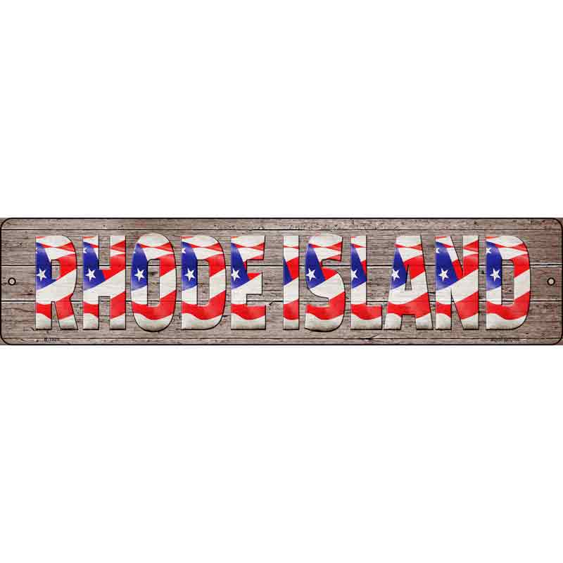 Rhode Island USA FLAG Lettering Wholesale Novelty Small Metal Street Sign