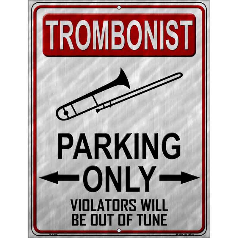 Trombonist Parking Wholesale Metal Novelty Parking Sign