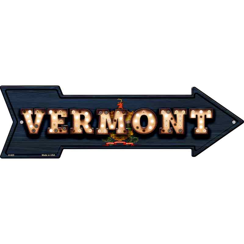 Vermont Bulb Lettering With State FLAG Wholesale Novelty Arrows