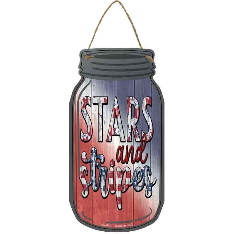 Stars And Stripes Red White Blue Wholesale Novelty Metal Mason Jar SIGN