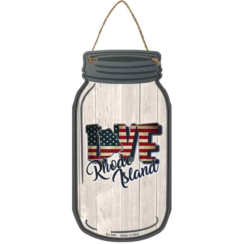 Love Rhode Island Silhouette Wholesale Novelty Metal Mason Jar SIGN