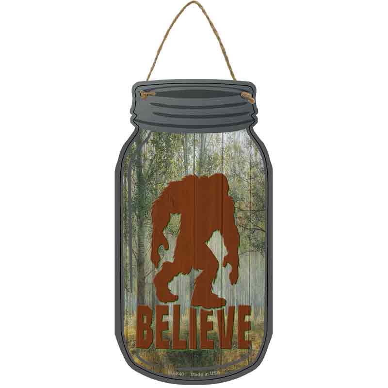 Bigfoot Shadow Believe Wholesale Novelty Metal Mason Jar SIGN