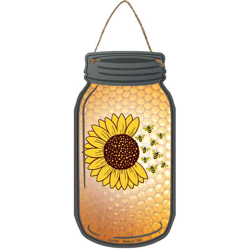 Sunflower Bee Petals Wholesale Novelty Metal Mason Jar SIGN
