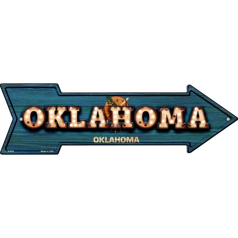 Oklahoma Bulb Lettering With State FLAG Wholesale Novelty Arrows