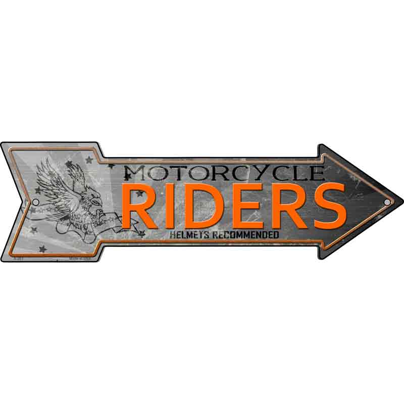 Motorcycle Riders Wholesale Novelty Metal Arrow Sign
