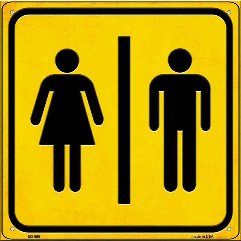 Men and Ladies Room Wholesale Novelty Metal Square SIGN