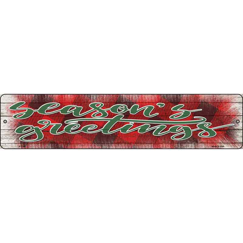 Seasons Greetings Red Wholesale Novelty Small Metal Street Sign