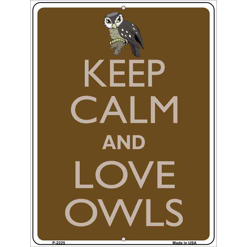 Keep Calm And Love Owls Wholesale Metal Novelty Parking SIGN