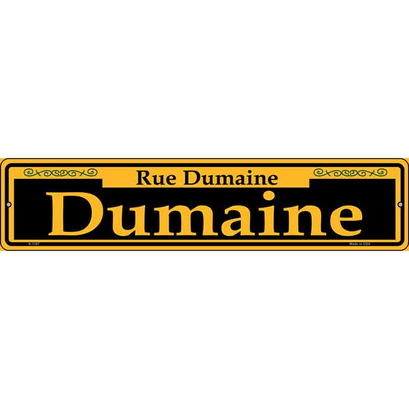 Dumaine Yellow Wholesale Novelty Small Metal Street Sign