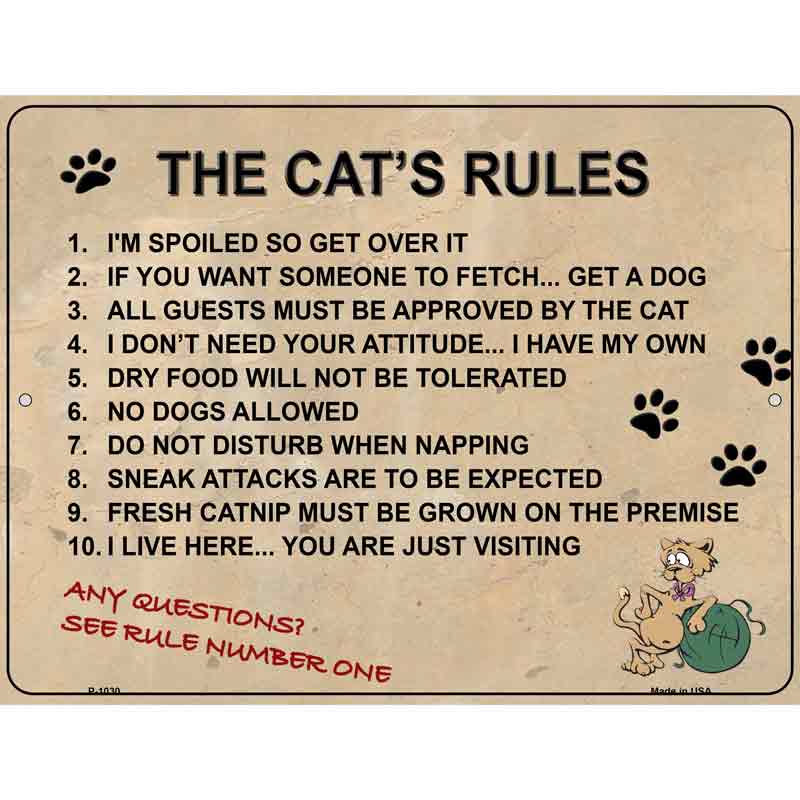 The Cats Rules Wholesale Metal Novelty Parking SIGN
