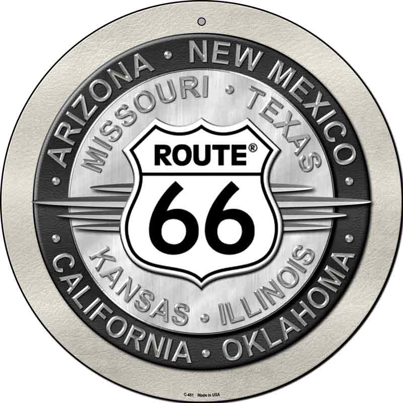 ROUTE 66 States Wholesale Novelty Metal Circular Sign