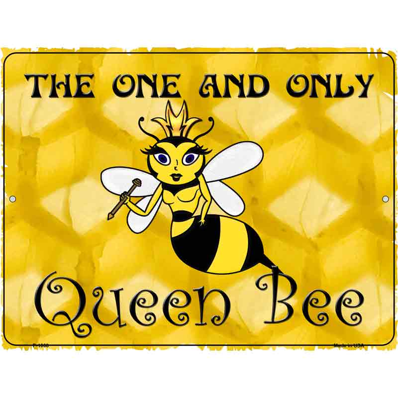 Queen Bee Horizontal GOLD Wholesale Metal Novelty Parking Sign