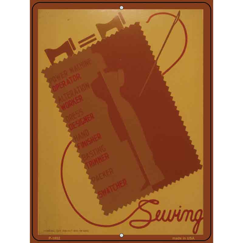 Sewing VINTAGE Poster Wholesale Parking Sign