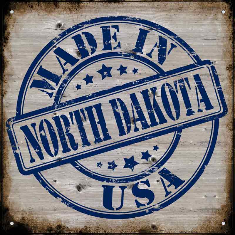 North Dakota Stamp On Wood Wholesale Novelty Metal Square SIGN