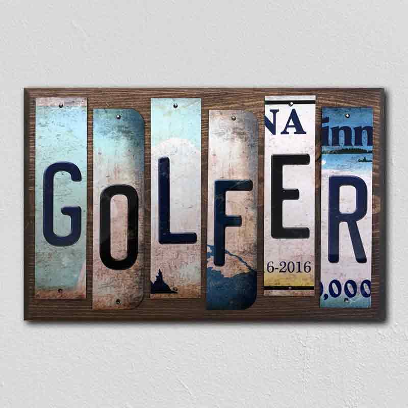 Golfer Wholesale Novelty License Plate Strips Wood SIGN