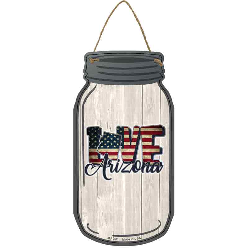 Love Arizona Silhouette Wholesale Novelty Metal Mason Jar SIGN