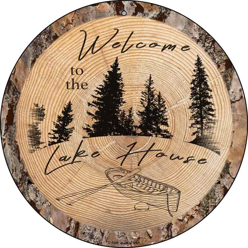 Welcome to the Lake House Wholesale Novelty Metal Circular SIGN