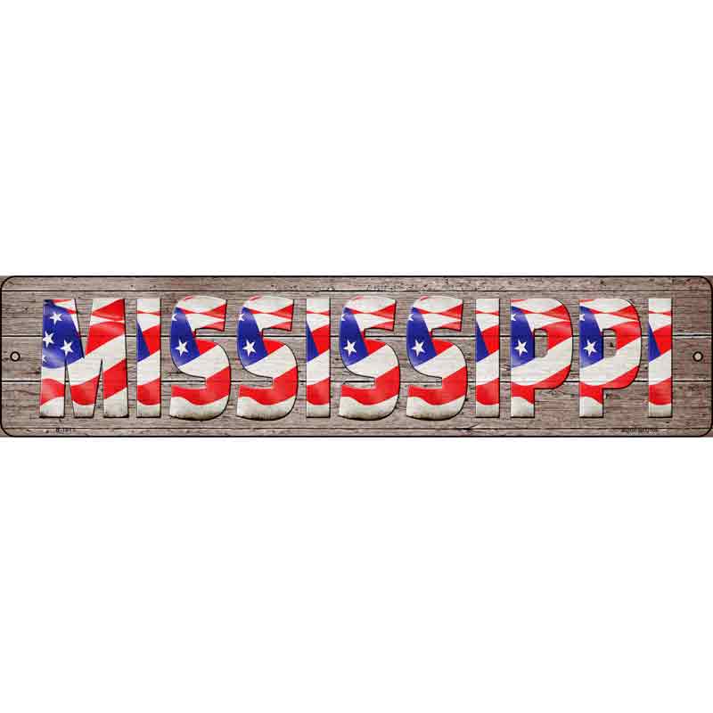 Mississippi USA FLAG Lettering Wholesale Novelty Small Metal Street Sign