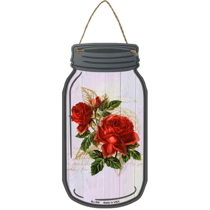 Roses With Notes Wholesale Novelty Metal Mason Jar Sign