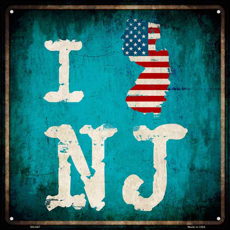 I Love New JERSEY Wholesale Novelty Metal Square Sign