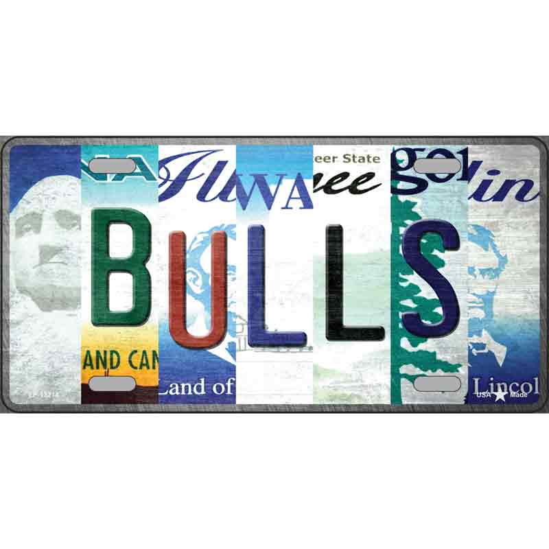Bulls Strip Art Wholesale Novelty Metal License Plate Tag
