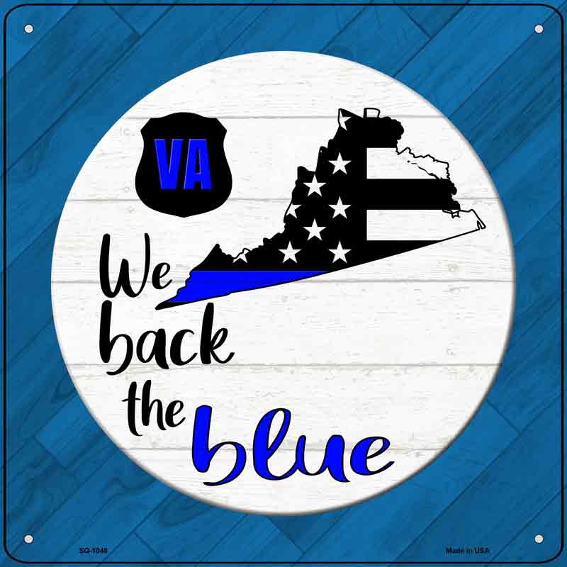 Virginia Back The Blue Wholesale Novelty Metal Square SIGN