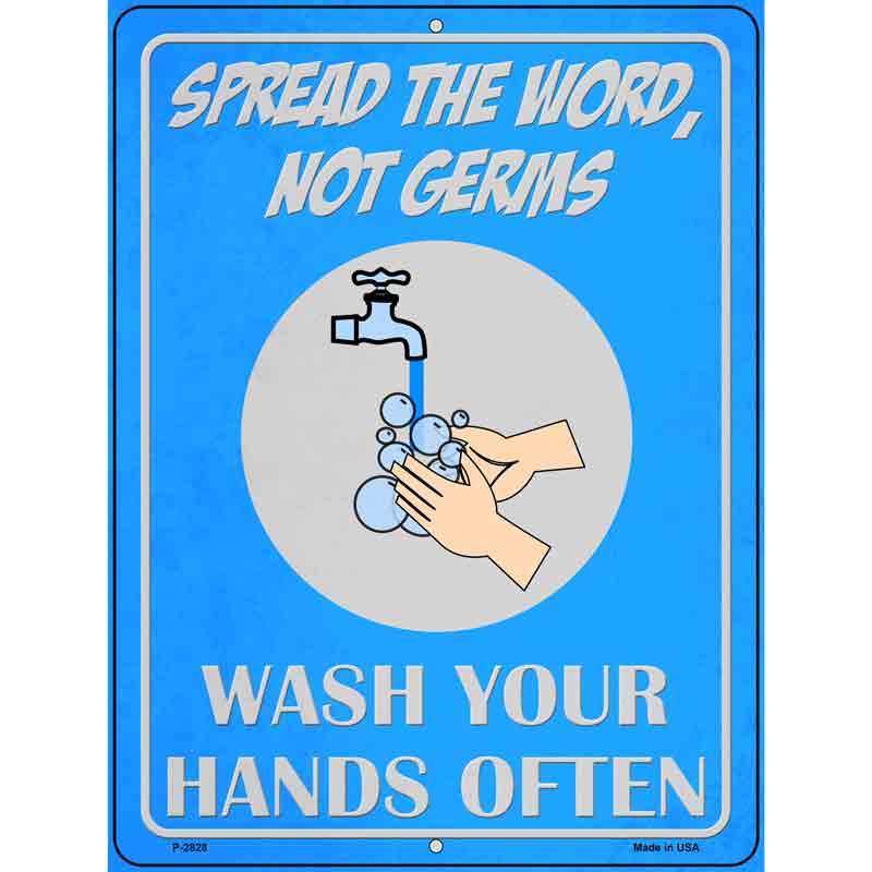 Spread the Word Not Germs Wholesale Novelty Metal Parking SIGN