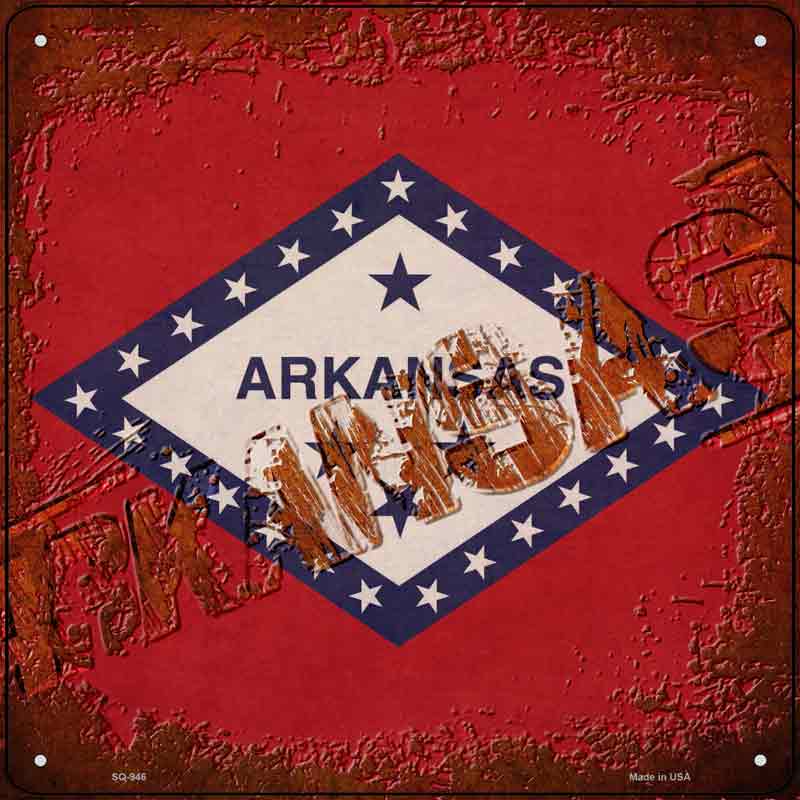 Arkansas Rusty Stamped Wholesale Novelty Metal Square SIGN
