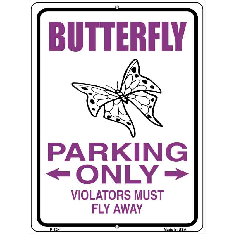 Butterfly Parking Only Wholesale Metal Novelty Parking SIGN