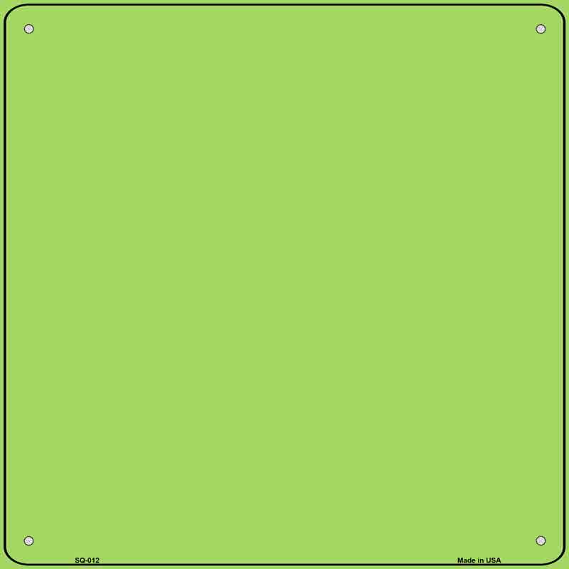 Lime Green Solid Wholesale Novelty Metal Square SIGN