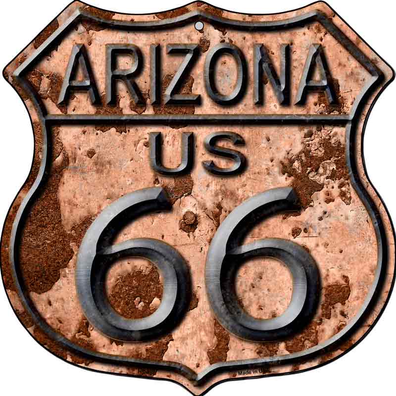Arizona Route 66 Rusty Wholesale Metal Novelty Highway Shield